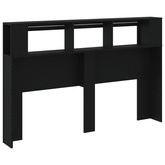 Wezgłowie łóżka z LED, czarne, 160x18,5x103,5 cm