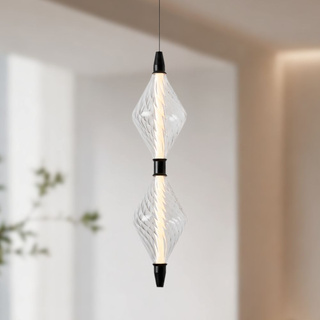 VITA lampa wisząca czarny 7,5W LED 2700K 2 x klosz bezbarwny