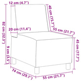 Modułowa sofa bez podłokietników 3 szt. Ciemnoszary