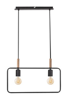Lampa wisząca czarna regulowana wysokość 2x60W E27 Frame 32-73518