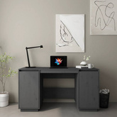 vidaXL Biurko, szare, 140x50x75 cm, lite drewno sosnowe