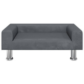 vidaXL Legowisko dla psa, ciemnoszare, 70x45x26,5 cm, aksamitne