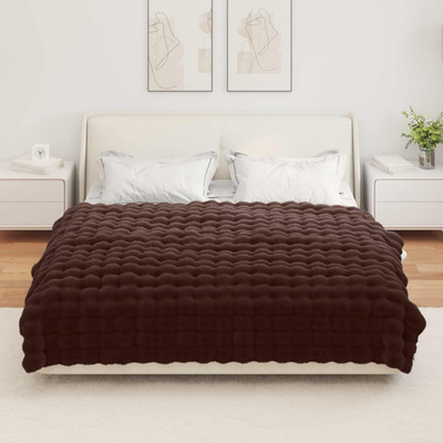Koc antypoślizgowy z sztucznego futra królika Olite 4 pcs Camel