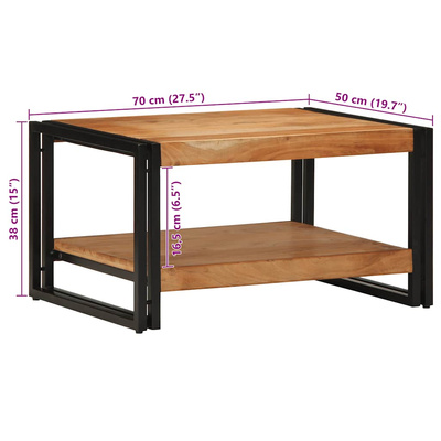 Stolik kawowy 70x50x38 cm Drewno lite Akacja