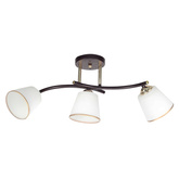 Lampa Sufitowa Brunatny+Złoty 3X40 E27 Klosz Biały Greco