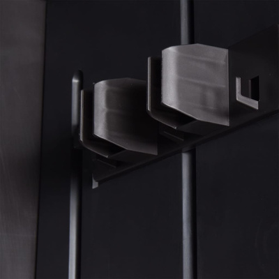 Szafa ogrodowa, czarna, 65x45x172 cm, rattan PP