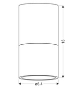 Lampa sufitowa tuba szara z mrożonym szkłem GU10 natynkowa