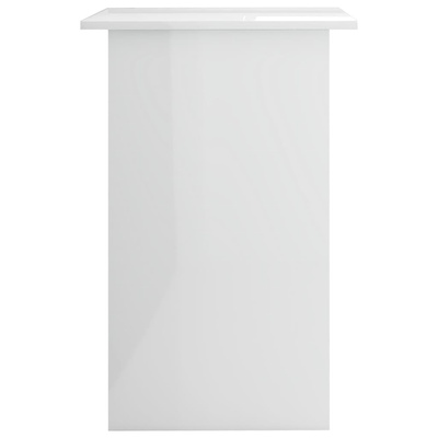 Biurko, białe z połyskiem, 90x50x74cm, materiał drewnopochodny