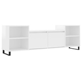 vidaXL Szafka pod TV, wysoki połysk, biała, 160x35x55 cm
