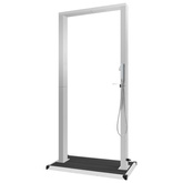 Prysznic ogrodowy z podstawą, WPC i stal nierdzewna