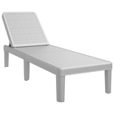 vidaXL Leżak, szary, 159x57x83,5 cm, polipropylen