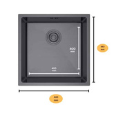 Zlewozmywak stalowy podwieszany Rita grafit