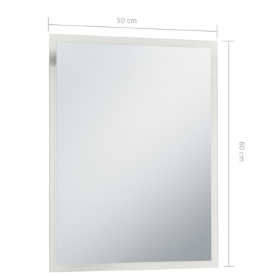 vidaXL Ścienne lustro łazienkowe z LED, 50 x 60 cm