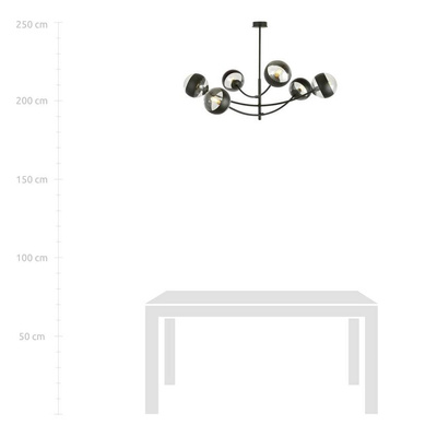 Lampa sufitowa  HUNTER 6 BLACK/STRIPE