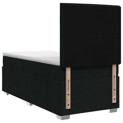 Łóżko z box spring LED z materacem Czarny 100 x 200 cm tkanina