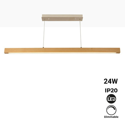 Lampa Liniowa Drewniana 120cm 3000K 24W LED Abruzzo Dritta