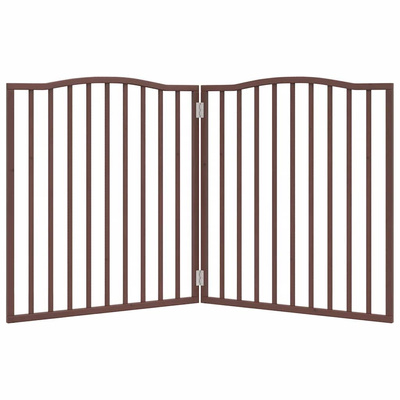 Składana bramka dla psa, 2 panele, brązowy dąb, 160 cm, drewno