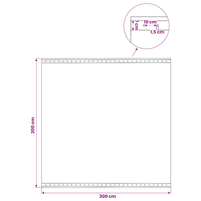 Plandeka Leno, 260 g/m², 3 x 3 m, biała