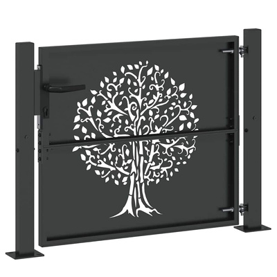 Brama ogrodowa 110 x 105 cm Stal Malowana Proszkowo Zamykane