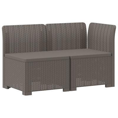Sofa Ogrodowa 2-osobowa z Poduszkami w Wyglądzie Rattanowym