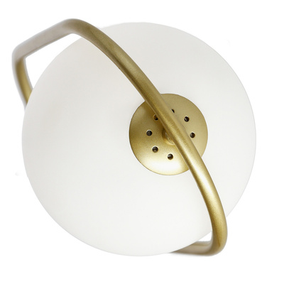 Lampa wisząca CORDEL elegancka - złoty mosiądz z białym kloszem kulką - nowoczesne oświetlenie sufitowe salonu i łazienki 1x G9 LED