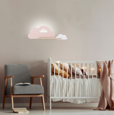 Kinkiet Cloud do pokoju dziecięcego chmurka z półką wbudowany LED 5W