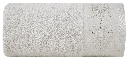 RĘCZNIK ŚWIATECZNY JOY3 70 X 140 CM JASNOSREBRNY