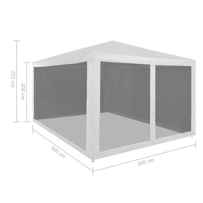 Namiot imprezowy z 4 siatkowymi ściankami, 3 x 3 m