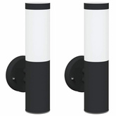 Zewnętrzna lampa ścienna 2 pcs Czarny 15 x 7,5 x 33 cm