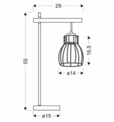 Lampka nocna Bernita czarna metalowa loftowa 1xE27 Candellux