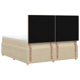 Łóżko z box spring LED z materacem kremowy 160 x 200 cm tkanina