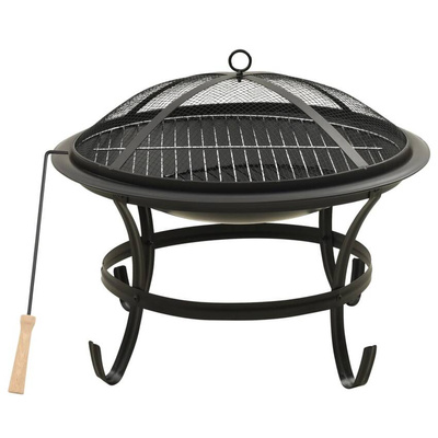 Palenisko i grill 2-w-1, z pogrzebaczem, 56x56x49 cm, stal vidaXL