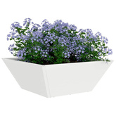 Doniczka ogrodowa 5 pcs Biały 40 x 40 x 15 cm Stal zimnogięta