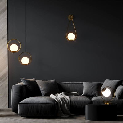 Kinkiet Złoty Kula Mleczna E14 50cm Abruzzo Alice