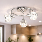 Lampa sufitowa Dubai listwa ze szklanymi kloszami 3-punktowa do salonu