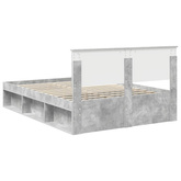 Ramka łóżka Betonowy 140 x 190 cm Lite drewno sosnowe