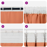 Firany blackout z kółkami 2 pcs terakota 260 x 140 cm Poliester