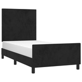 vidaXL Rama łóżka z zagłówkiem, czarna, 80x200 cm, aksamitna model standard
