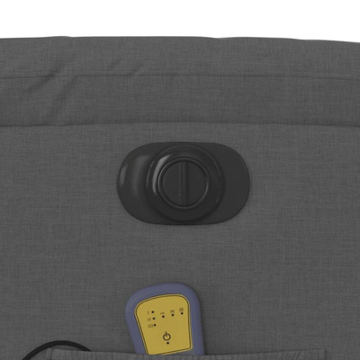 vidaXL Rozkładany fotel masujący, elektryczny, ciemnoszary, tkanina
