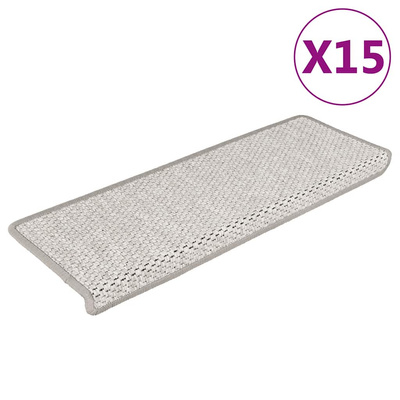 Samoprzylepne nakładki na schody 15 szt., 65x21x4 cm, platynowe