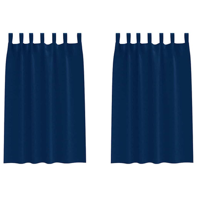 Firany blackout z kółkami 2 pcs Ciemnoniebieski 175 x 140 cm
