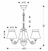 Lampa wisząca z abażurami Rozano biała potrójna kwiatowy abażur do salonu