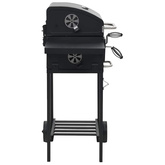 Grill węglowy z dolną półką, czarny