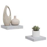 vidaXL Półki ścienne, 2 szt., szarość betonu, 23 x 23,5 x 3,8 cm, MDF