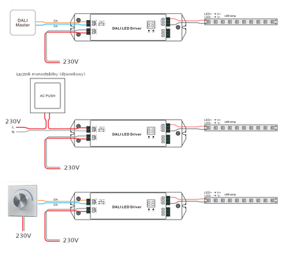 Zasilacz LED 24V 2A 50W  z interfejsem DALI/PUSH