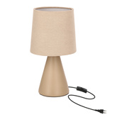 Lampka nocna Satti ceramiczna brązowa z abażurem E14 klasyczna