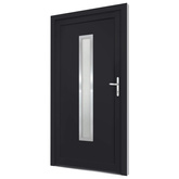 vidaXL Drzwi wejściowe, antracytowe, 98x208 cm, PVC