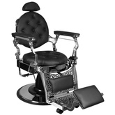 Gabbiano fotel barberski Giulio Silver czarny 132538