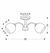 Lampa wisząca Neros podwójna metalowo-szklana z kloszem czarna E27
