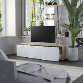vidaXL Szafka pod TV, biel i dąb sonoma, 120x34x30 cm